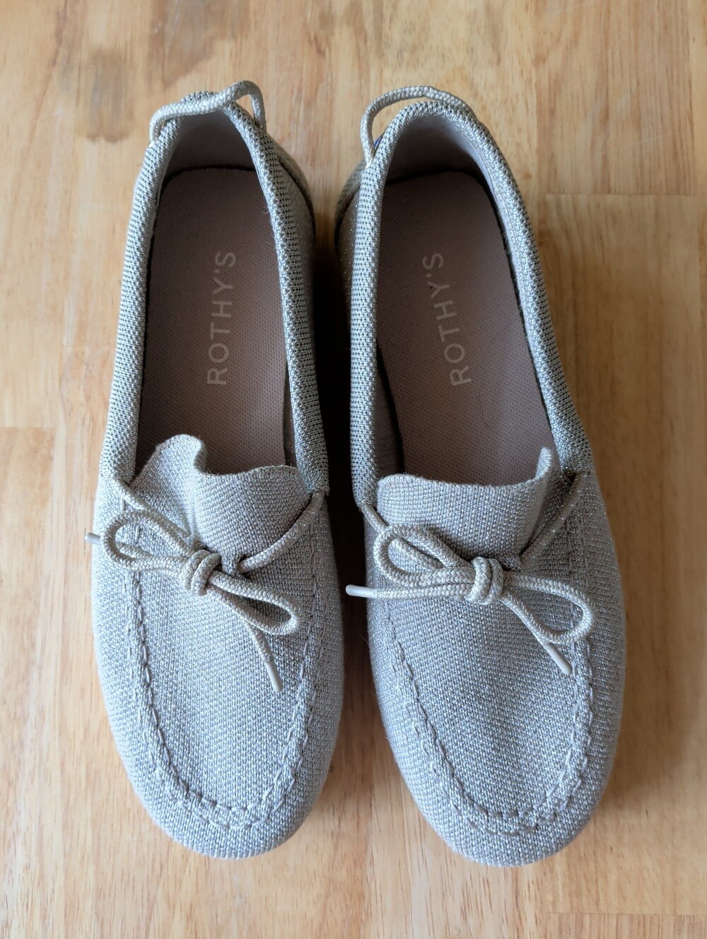 Rothys The Boat Shoe Sparkle Slip on Knit Loafer 6.5